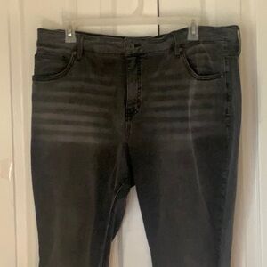 TERRA & SKY 5-Pocket Skinny Jeans - Grey/Black - Size 22W Petite